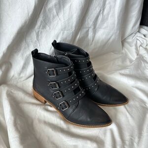 Black Studded Ankle Boots
